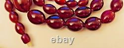 Art Deco Cherry Amber Bakelite Necklace Graduated Beads 31 82gm