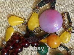 Authentic Cherry Amber & Jade ANTIQUE QING CHINESE IMPERIAL COURT NECKLACE