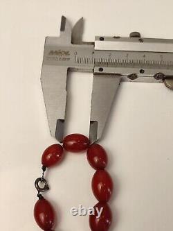 Bakelite Necklace Faturan Vintage Rosary Beaded Bakelite Cherry Antique Amber