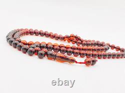 Baltic Amber 8mmx99 islamic rosary beads antique Cherry color 29,6g