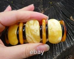 Baltic Amber Bracelet Butterscotch Stretch Multicolor Cherry Antique Untreated N