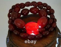 Beautiful Quality Art Deco Cherry Amber Necklace 88 G