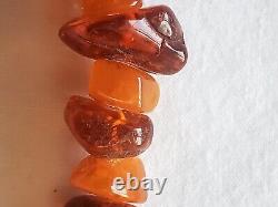 Beautiful vintage natural baltic amber necklace Cherry, egg yolk yellow, gold