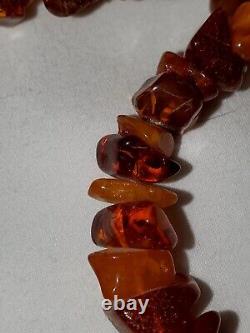 Beautiful vintage natural baltic amber necklace Cherry, egg yolk yellow, gold