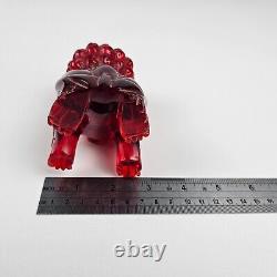 C19th Natural Red Natural Amber Chinese Foo Dog Carved Figurine 4H