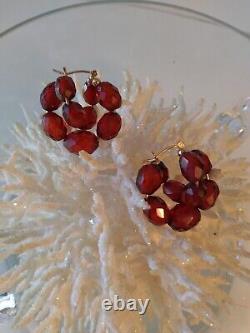 Cherry Amber Bakelite Earrings 14kt Custom Made