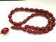 Cherry Amber Bakelite Faturan 33 Full Prayer Beads With Imame Antique 106 Grams