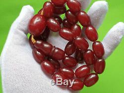 Cherry Amber Bakelite Faturan 33 Full Prayer Beads with Imame Antique 106 grams