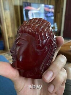 Cherry Amber Bakelite Faturan Object Marbled and Huge Antique Chinese Era