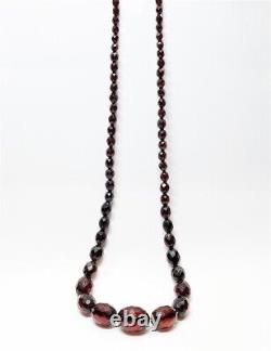 Cherry Amber Bakelite Necklace 30 Faceted graduated Beads 60 grams VIDEO