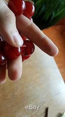 Cherry Amber Bakelite Sikma Kehribar Faturan Prayer Old Red Misbah Tesbih