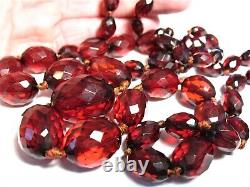 Cherry Amber Necklace String Strand 36 Inches 45.3 Grams