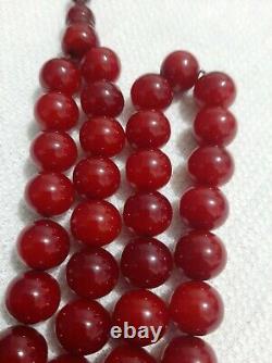 Cherry German bakelite Faturan solid without veins Prayer beads 94 Gram 66bead