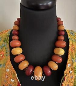 Cherry & Honey Copal resin Amber & African Amber vintage Tibetan Boho necklace