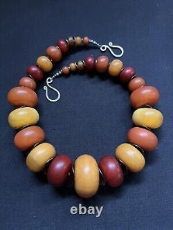 Cherry & Honey Copal resin Amber & African Amber vintage Tibetan Boho necklace