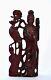 Chinese Cherry Amber Bakelite Faturan Carved Carving Lady Figure 995g As Is