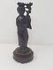 Chinese Cherry Amber Bakelite Faturan Carved Carving Lady Figure As Is