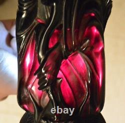 Chinese Dark Cherry Amber Bakelite Faturan Carved Carving Fisherman Figure 703G