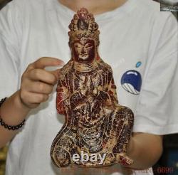 Chinese dynasty Artificial amber Resin Kwan-Yin GuanYin Goddess Buddha statue