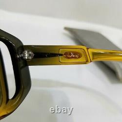 Christian Dior Vintage Large Sunglasses Thick Frames Amber Brown 125 52 19