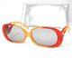 Christian Dior Vintage Orange Red Large Gray Amber Sunglasses Women 70s Oversize