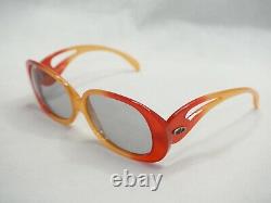 Christian Dior vintage orange red large gray amber sunglasses women 70s oversize