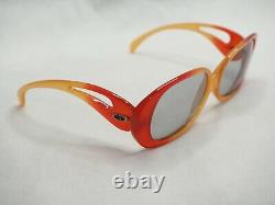 Christian Dior vintage orange red large gray amber sunglasses women 70s oversize
