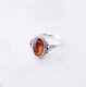 Classic Baltic Amber Ring Natural Amber Engagement Ring Sterling Silver Ring