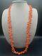 Coral Necklace Red Coral Branches Vintage Beaded Long Single Strand