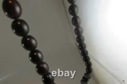 ESTATE Antique VINTAGE Deco dark Cherry Amber Beads Necklace