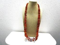 Extra Long Large Amber Necklace Graduated Cognac 34 Antique Amber 114.77 grams