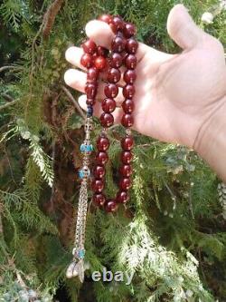 Faturan Antique Ottoman Cherry Amber Bakelite Genuine Prayer Beads