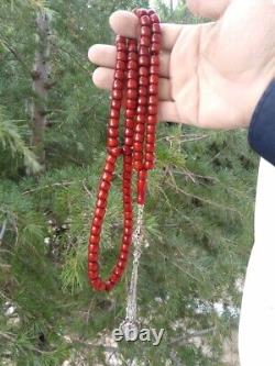 Faturan Cherry Amber Bakelite Natural Garmany veins Antique Genuine Prayer Beads