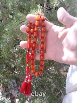 Faturan Garmany veins Cherry Amber Bakelite Antique Genuine Islamic Prayer Beads