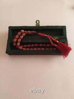 Faturan Garmany veins Cherry Amber Bakelite Antique Genuine Islamic Prayer Beads