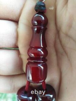 Faturan Germany Antique Cherry Amber Bakelite Islamic Genuine Prayer Beads