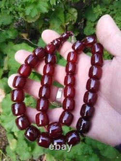 Faturan Germany Antique Cherry Amber Bakelite Islamic Genuine Prayer Beads