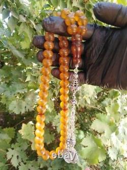 Faturan Ottoman Antique honey Cherry Bakelite Amber Genuine Islamic Prayer Beads