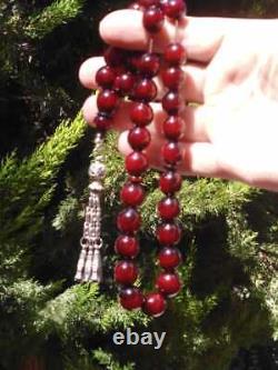 Faturan Ottoman clear Antique Cherry Amber Bakelite Genuine Islamic Prayer Beads