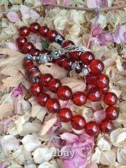 Faturan Red transparent Antique Cherry Amber Bakelite Germany Genuine beads