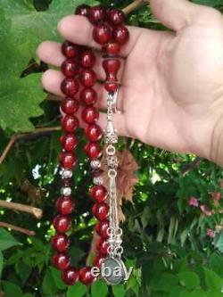 Faturan Red transparent Antique Cherry Amber Bakelite Germany Genuine beads