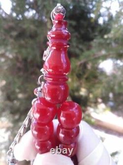 Faturan red veins Garmany Cherry Amber Bakelite Antique Genuine Prayer Beads