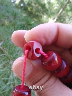 Faturan veins Germany Amber Antique Bakelite Cherry Genuine Beads Prayer