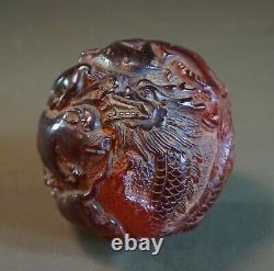 Fine Amber Color Resin Translucent Chinese Zodiac Ball
