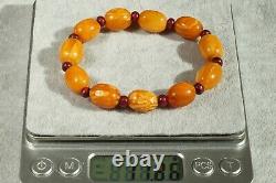 First Class Antique Baltic Marble Red Color Amber Bracelet Fedex Shipping
