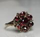 Garnet Ring Art Deco 10k Garnet Orange Blossom Bohemian Garnet Ring Cut Cluster