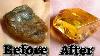 Gemstone From Raw Amber Using Sandpaper Cloth And Toothpaste Shaping And Polishing