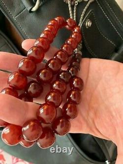 Genuine Antique Cherry Amber Bakelite Faturan Islamic Prayer Beads 130g