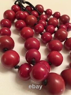Genuine Antique Cherry Amber Bakelite Faturan Prayer Beads 121 g