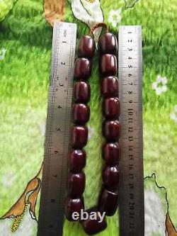 Genuine Antique Cherry Amber Faturan Beads. Rosary. 134gram